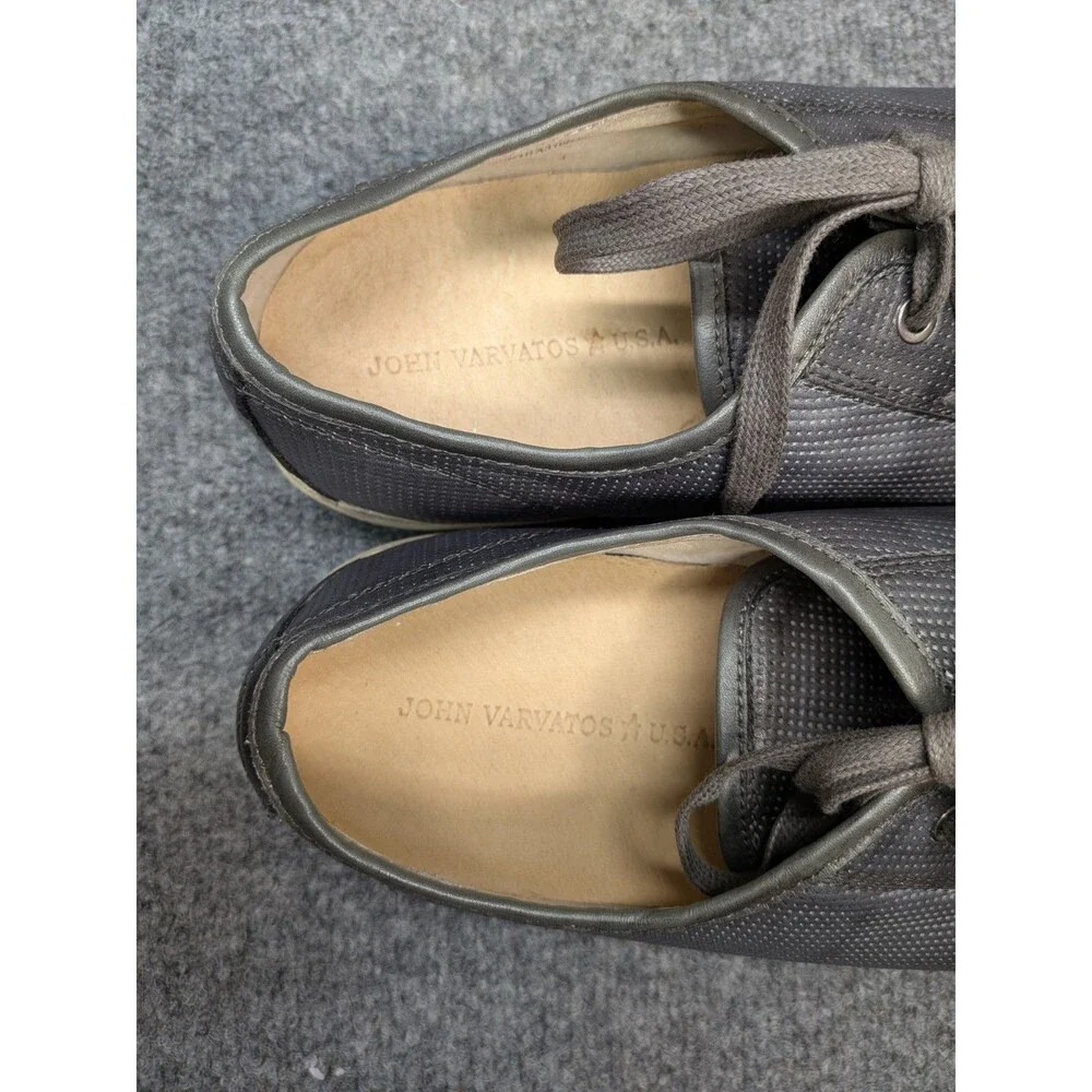 John Varvatos USA Mens 11M Black Leather Low Top Sneakers Casual Lace Up Shoes